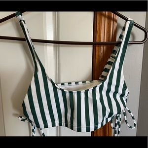 green striped bikini top, never worn